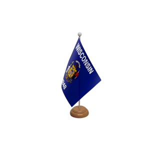 Wisconsin Wooden Table Flag