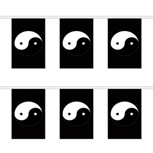 Yin Yang (Black) Rectangular Bunting