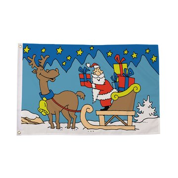 Santa Sleigh Flag