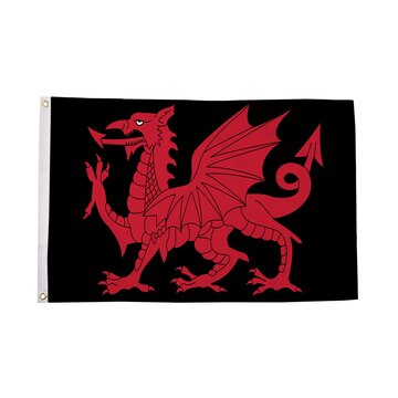 Welsh Dragon Black Flag