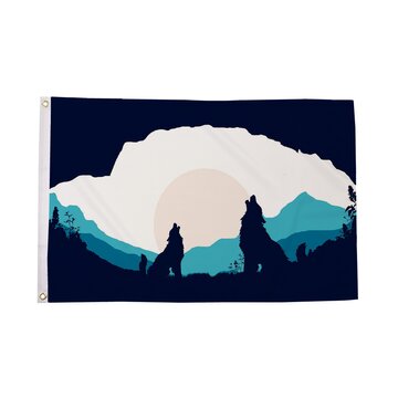 Wolf Silhouette Flag