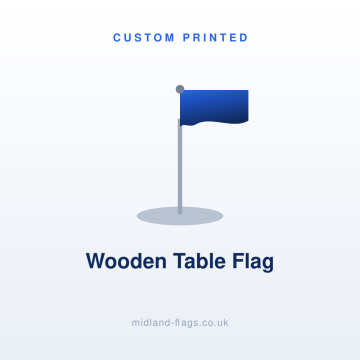 Custom Table Flag 9x6 - Wooden Stick & Base