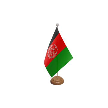 Afghanistan New Large Wooden Table Flag – 18x12in (45 x 30 cm)