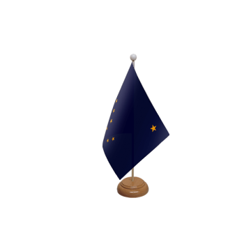 Alaska Wooden Table Flag