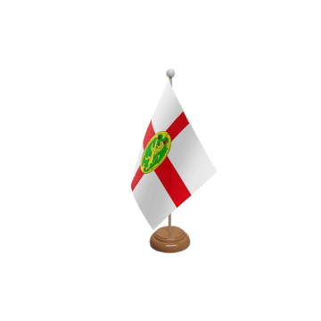 Alderney Large Wooden Table Flag – 18x12in (45 x 30 cm)