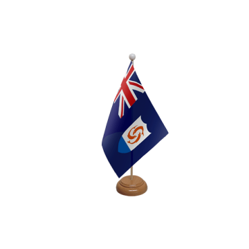 Anguilla Large Wooden Table Flag – 18x12in (45 x 30 cm)