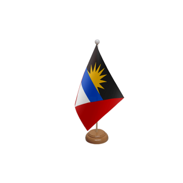 Antigua and Barbuda Large Wooden Table Flag – 18x12in (45 x 30 cm)