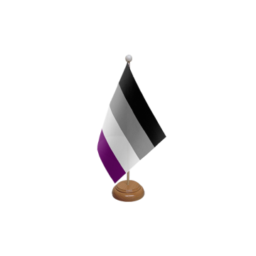 Asexual Wooden Table Flag – 9x6in (22.5 x 15 cm)