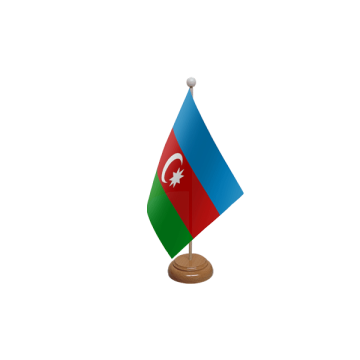 Azerbaijan Large Wooden Table Flag – 18x12in (45 x 30 cm)
