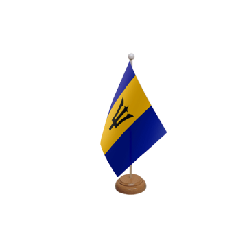 Barbados Large Wooden Table Flag – 18x12in (45 x 30 cm)