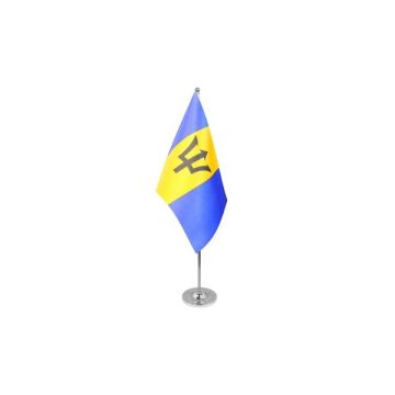 Barbados Satin Table Flag – 9x6in (22.5 x 15 cm)