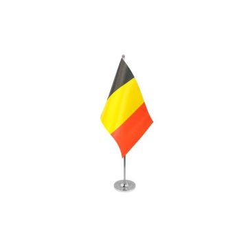 Belgium Satin Table Flag – 9x6in (22.5 x 15 cm)