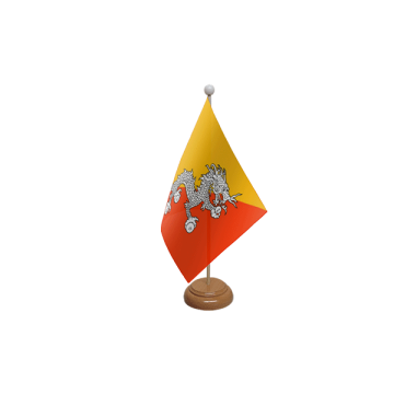 Bhutan Large Wooden Table Flag – 18x12in (45 x 30 cm)