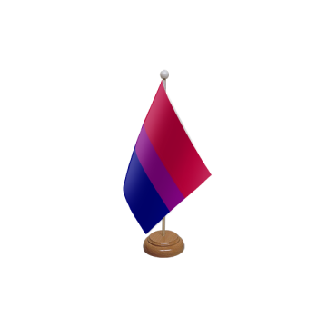 Bi-Pride Wooden Table Flag – 9x6in (22.5 x 15 cm)