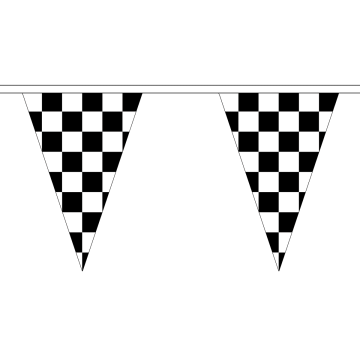Black and White Check Small Triangle Bunting (5m Length)