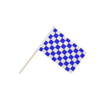 Blue and White Check Hand Flags