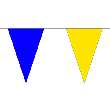 Royal Blue and Yellow Small Triangle Bunting (5m Length)