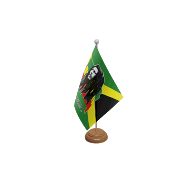 Bob Marley (Jamaica) Wooden Table Flag – 9x6in (22.5 x 15 cm)