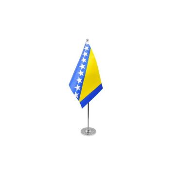 Bosnia and Herzegovina Satin Table Flag – 9x6in (22.5 x 15 cm)