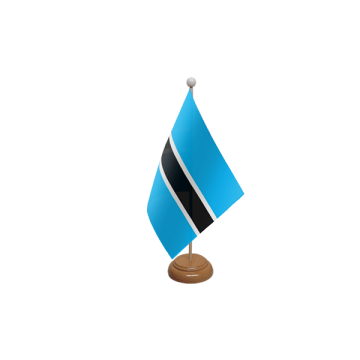 Botswana Large Wooden Table Flag – 18x12in (45 x 30 cm)