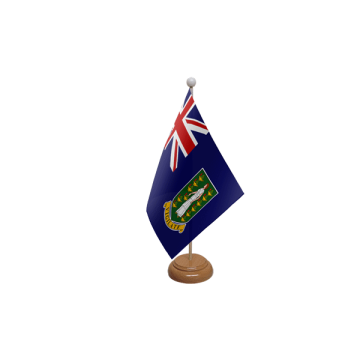 British Virgin Islands Wooden Table Flag – 9x6in (22.5 x 15 cm)