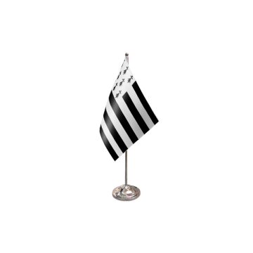 Brittany Satin Table Flag – 9x6in (22.5 x 15 cm)