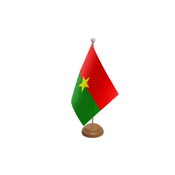 Burkina Faso Wooden Table Flag – 9x6in (22.5 x 15 cm)