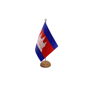 Cambodia Wooden Table Flag – 9x6in (22.5 x 15 cm)