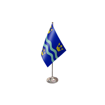 Cambridgeshire Blue Satin Table Flag – 9x6in (22.5 x 15 cm)