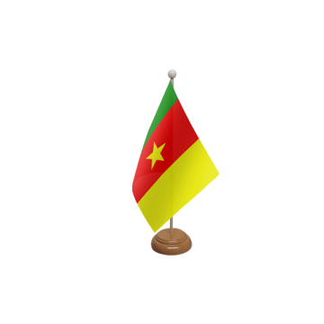Cameroon Wooden Table Flag – 9x6in (22.5 x 15 cm)