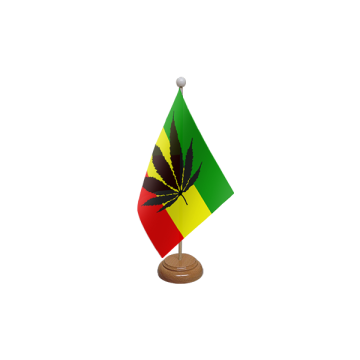 Cannabis Reggae Wooden Table Flag – 9x6in (22.5 x 15 cm)