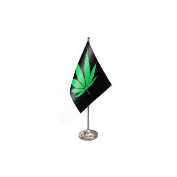 Cannabis Satin Table Flag – 9x6in (22.5 x 15 cm)