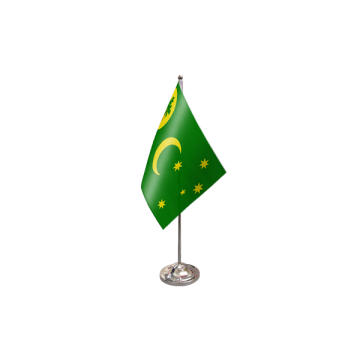 Cocos Keeling Islands Satin Table Flag – 9x6in (22.5 x 15 cm)