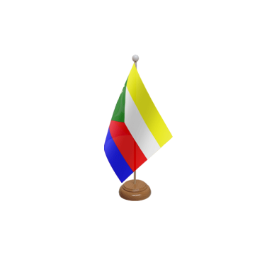Comoros Wooden Table Flag – 9x6in (22.5 x 15 cm)
