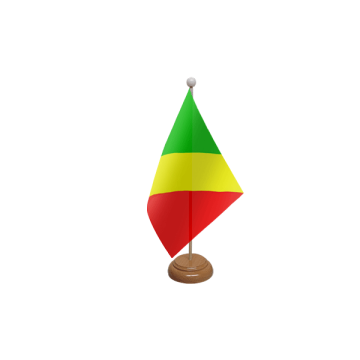 Congo Brazzaville Wooden Table Flag – 9x6in (22.5 x 15 cm)