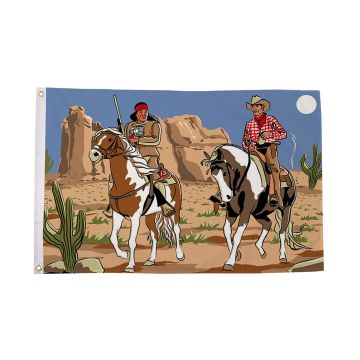 Cowboy and Indian Flag