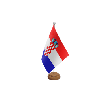 Croatia Wooden Table Flag