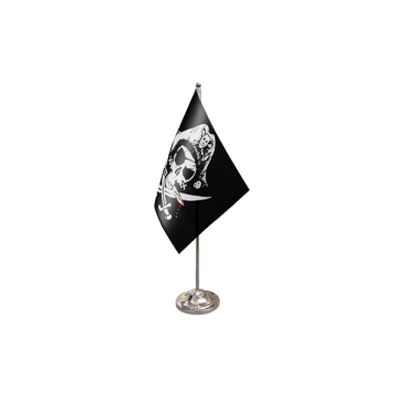 Crossed Sabres Satin Table Flag – 9x6in (22.5 x 15 cm)