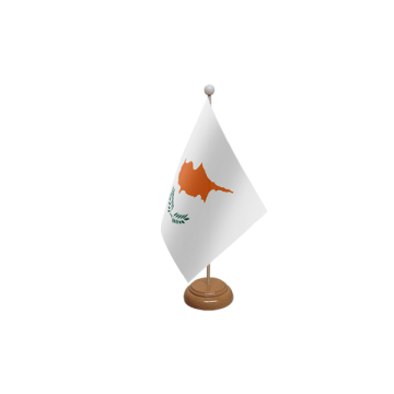 Cyprus Wooden Table Flag – 9x6in (22.5 x 15 cm)