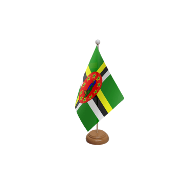 Dominica Wooden Table Flag – 9x6in (22.5 x 15 cm)