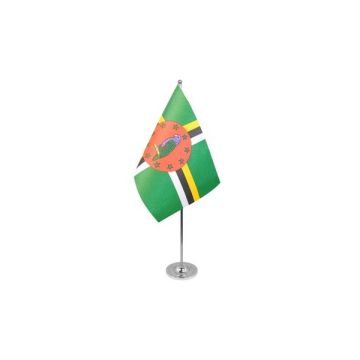 Dominica Satin Table Flag – 9x6in (22.5 x 15 cm)