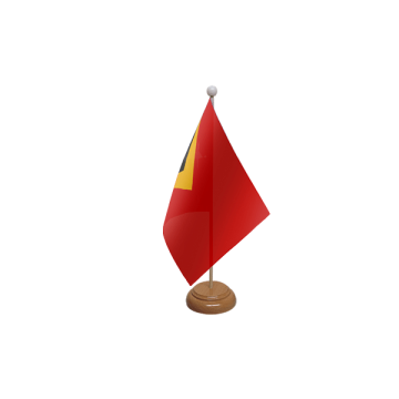 East Timor Wooden Table Flag – 9x6in (22.5 x 15 cm)