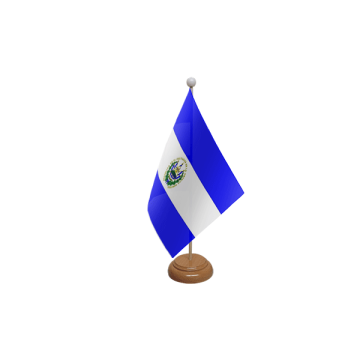 El Salvador Wooden Table Flag – 9x6in (22.5 x 15 cm)