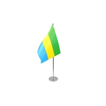 Gabon Satin Table Flag – 9x6in (22.5 x 15 cm)
