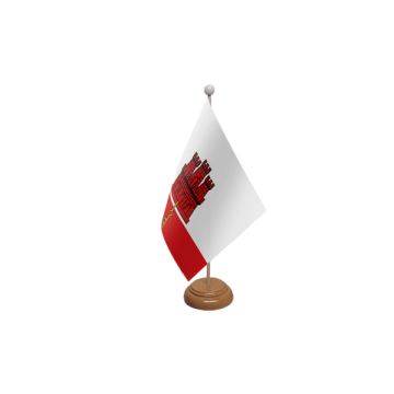 Gibraltar Large Wooden Table Flag – 18x12in (45 x 30 cm)