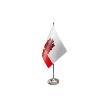 Gibraltar Satin Table Flag – 9x6in (22.5 x 15 cm)
