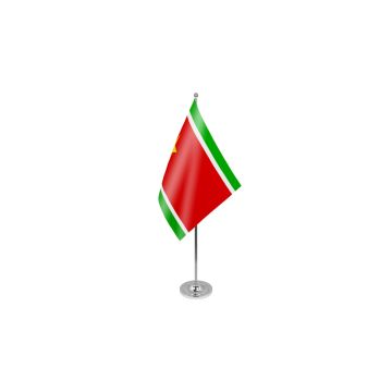 Guadeloupe (Red/Green) Satin Table Flag – 9x6in (22.5 x 15 cm)