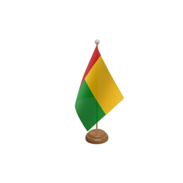 Guinea-Bissau Large Wooden Table Flag – 18x12in (45 x 30 cm)