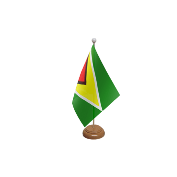 Guyana Large Wooden Table Flag – 18x12in (45 x 30 cm)
