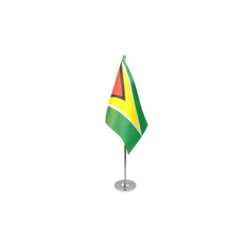 Guyana Satin Table Flag – 9x6in (22.5 x 15 cm)